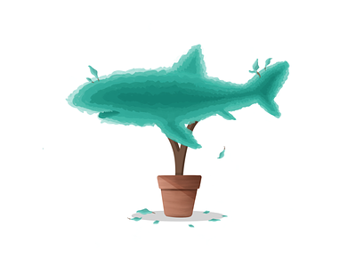 How about some🦈 Topiary apple pencil hedge illustration pot pruning shark shrubs topiary