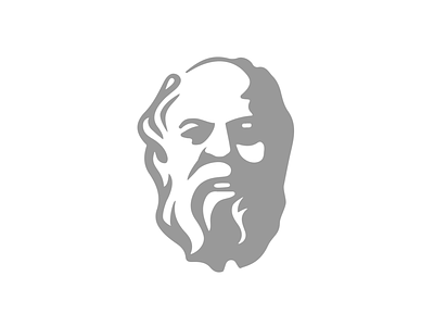Socrates face greek illustrator logo philosopher portrait statue vector