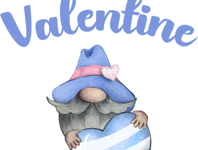 Gnome Blue Valentine Heart blue design gnome graphic design heart illustration love valentine