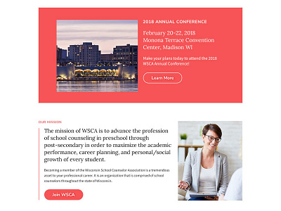 Homepage Sneak association clean counselor web design website