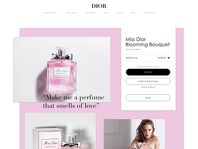 Miss Dior Blooming Bouquet Concept adobe xd adobexd concept prototype ui design uidesign