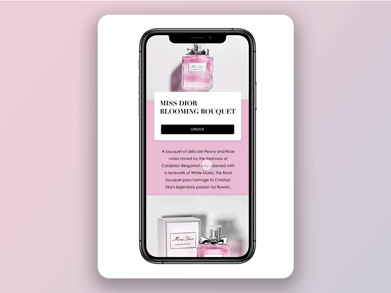 Miss Dior Mobile Button animation app app design concept design interactiondesign interactions invision studio invisionstudio prototype ui ui design uidesign ux uxdesign