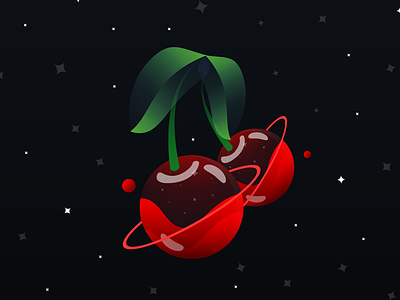 Space Cherries | Celebrating 1st of May cherries cherry planet space stars