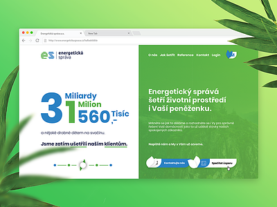 Hero - ES Landing Page blue button buttons counters ecological energy fiftyfifty green halftohalf numbers slider