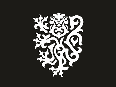 Heraldic lion logo