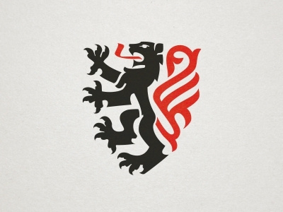 Black &Red Lion Logo coat of arms crest lion shield