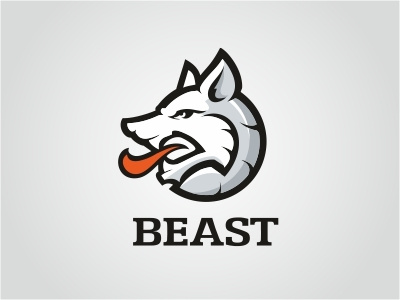 Wolf Logo animal beast dog red silver sports wolf