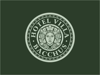 Bacchus Logo bacchus dionysus grapes greek god hotel icon vintage wine
