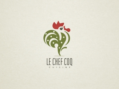 Le Chef Cook Logo animal bird chef cuisine food logo restaurant rooster