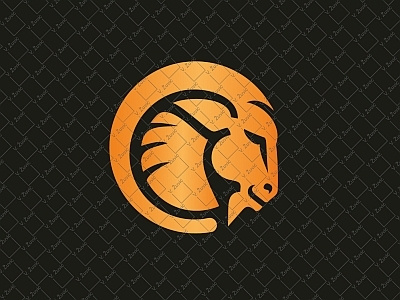 Ram Logo animal aries black circle flat ibex logo logo for sale orange ram simple