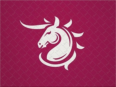 Unicorn Logo animal elegant flat horn horse simple unicorn white