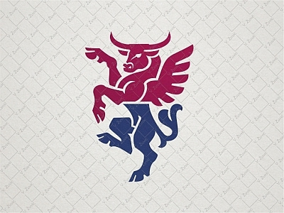 Winged Bull Logo brand bull business heraldry horns logo money power proud taurus toro winged bull