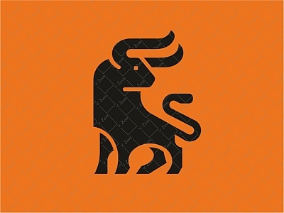 Bull Logo animal brand bull flat for sale horns logo simple taurus toro