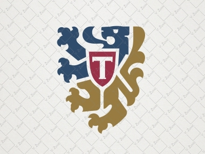 Letter Lion Logo heraldry letter m letter t lion logo logo for sale power shield strength strong