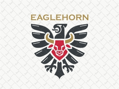 Eagle Bull Logo bull crest eagle heraldry horn logo for sale proud shield strong wings