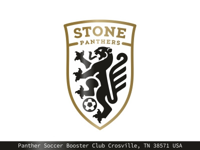 Logo for Stone Panthers Soccer Booster Club animal logo football heraldry lion logo panthera shield soccer