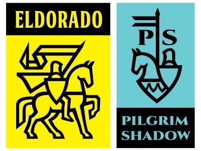 Publishing house bookstore flag flat horse knight knight logo medieval logo modern shield simple