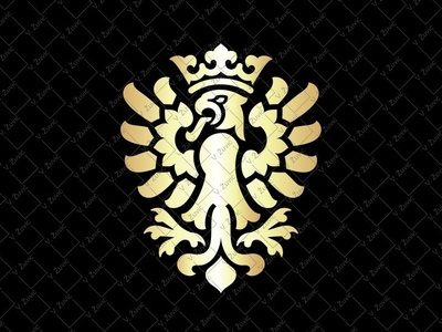Golden Eagle Crest Logo crowned eagle logo eagle crest eagle heraldic logo eagle shield logo golden eagle logo royal logo