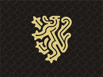 Modern Heraldic Lion Logo animal logo heraldic crest heraldry linear lion lion logo manly logo modern lion power shield strength tradition trust logo