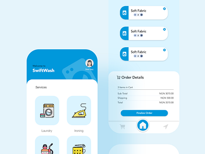 SwiftWash- Laundry Mobile UI App Design