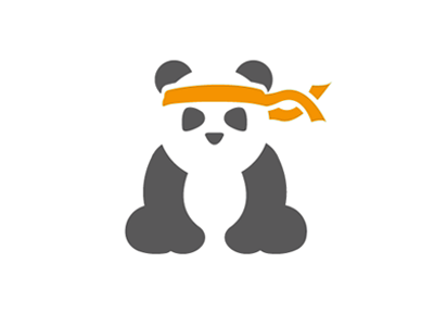 Panda flat geospatial gestalt hexagon icon logo minimalism negative space panda