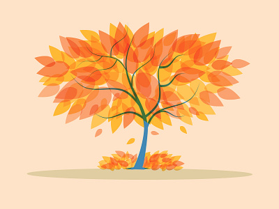 Autumn Tree autumn colorful fall geospatial hexagon leaves opacity transparency tree