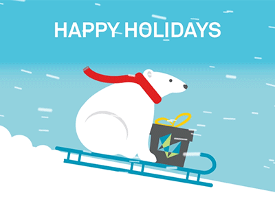 Happy Holidays Animation animation bear cartoon christmas gift holiday loop looping polar polar bear present scarf