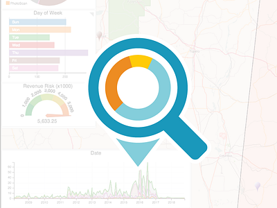 Map Point Analyser Logo app branding data geospatial gis icon identity logo magnifying glass map map pin mapping