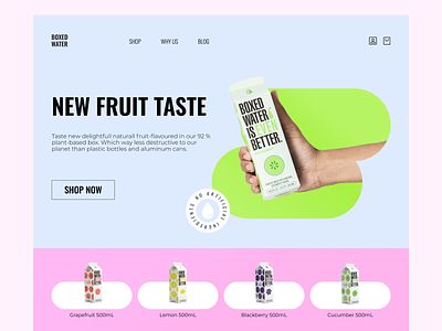 BOXED WATER e commerce web web design