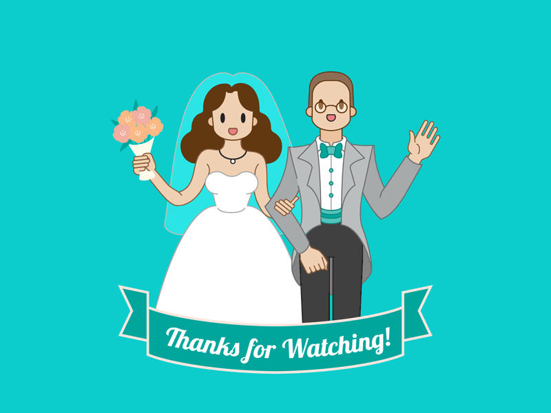 Wave animation bride flower gif groom illustration test wave wedding