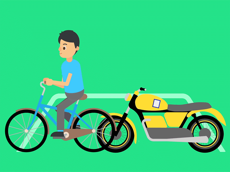 Bike Ride 2d 2d animation 2d character animation bicycle bike gif motion graphic design motion graphics vector