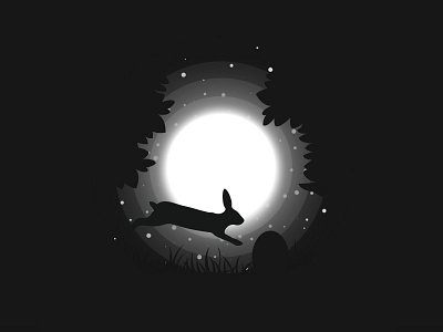 Easter easter easter egg egg illustration moon night rabbit