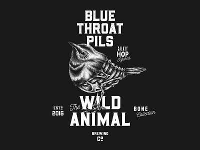 Blue Throat Pils - Illustration | The Wild Animal Brewing (1/3) blue throat craft beer design illustration packging wild animal