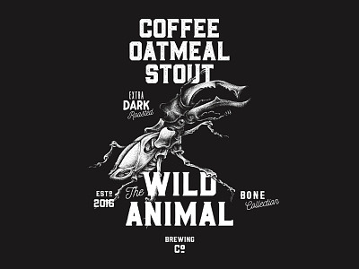 Coffee Oatmeal Stout - Illustration | The Wild Animal (2/3) coffee oatmeal stout craft beer design illustration packging wild animal