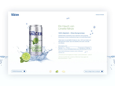 RHODIUS water Product Page animation development fresh fruit product small water webdesign