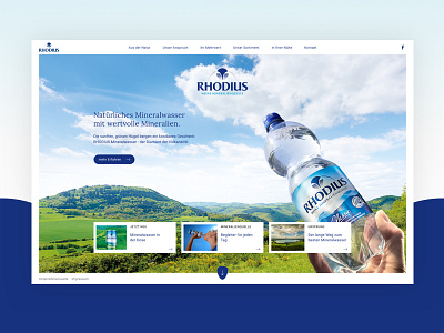 RHODIUS Mineralwasser business design formrausch germany koblenz landingpage product productpage relaunch web webdesign website