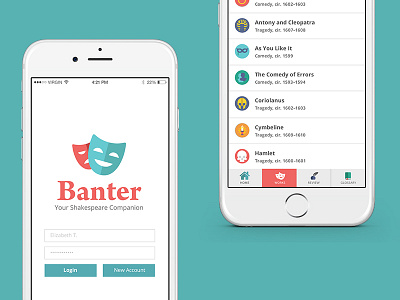 Banter - Your Shakespeare Companion app college design high school learning mobile reading shakespeare students