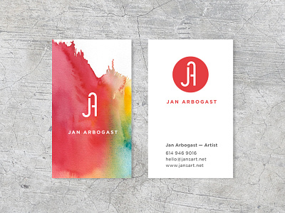 Jan Arbogast - Artist Business Card artist branding business card identity logo