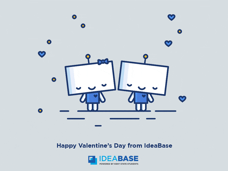 Happy Valentine's Day from IdeaBase animation cute design illustration love robots valentines day