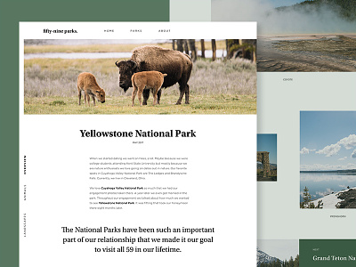 fifty-nine parks digital documentation interactive nationalpark photography stories uxui website