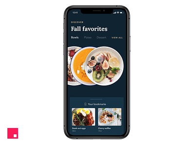 Fall Favorites — iOS App animation design design tools fall food interaction invision invision studio invisionstudio recipe transition ui ux