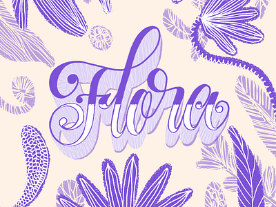 Floral design lettering