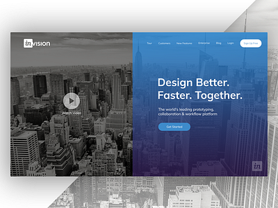 Invision theme redesign - landing page