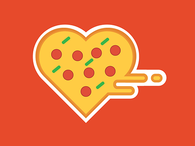 Pizza Love! cheese design food illustration italy love pepperoni pizza playoff sticker stickermule vector