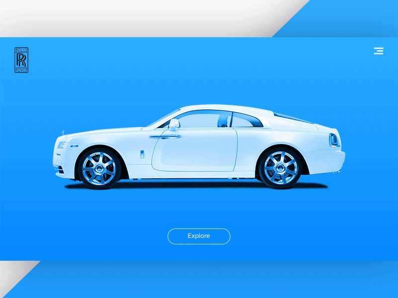 Rolls Royce - Landing Animation animation blue clean design flat gif illustration interface minimal ui ux web
