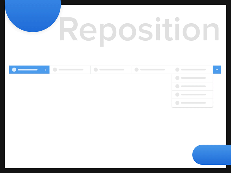 Repositioning of tabs Interaction animation blue design gif interaction minimal motion reposition tab transition ui ux