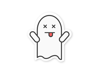 Dizzy Ghost : Stickermule design emoji ghost illustration illustrator minimal sticker stickermule ui ux vector web
