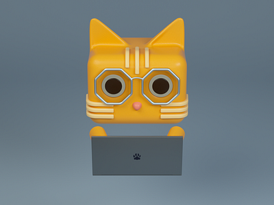 Work Work Work 2019 3d 3d illustration cat cute illustration octane octane render