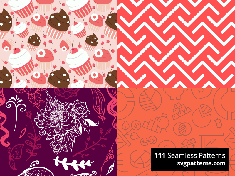 Seamless Vector Patterns 2 bundle collection free illustrated patterns seamless svg