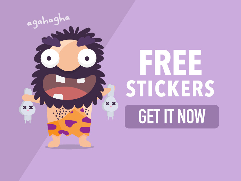 23 Free Vector Illustrations stickers emoji freebie caveman icons free